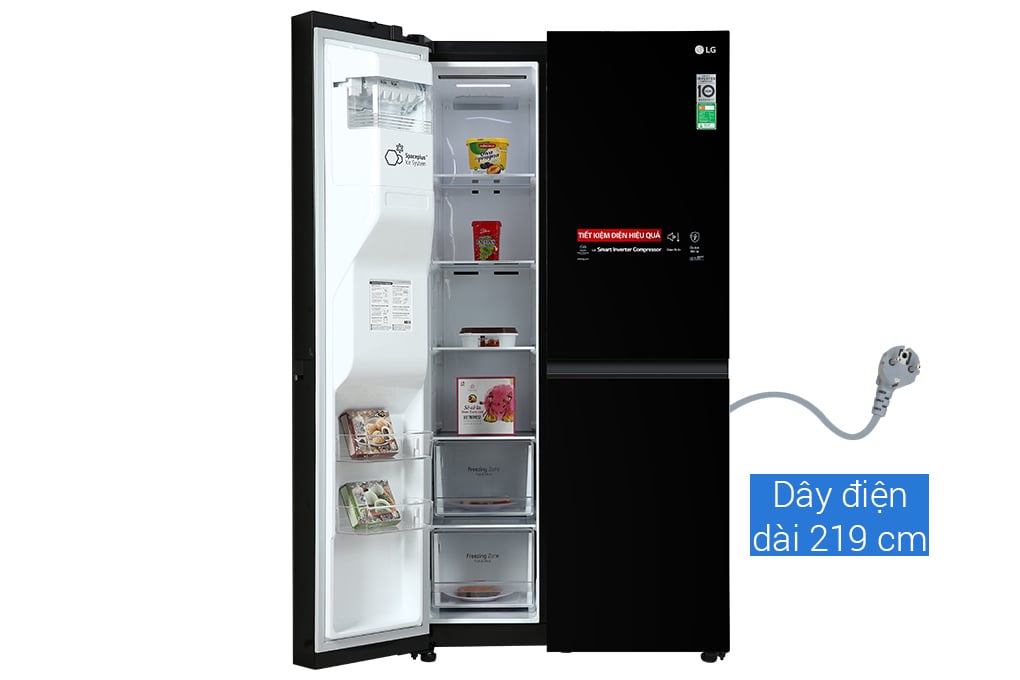 Dây điện của tủ lạnh Side by side LG Inverter 635 lít GR-D257WB (Model 2022) dài 219cm 