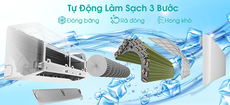 Tự động làm sạch sau 3 bước