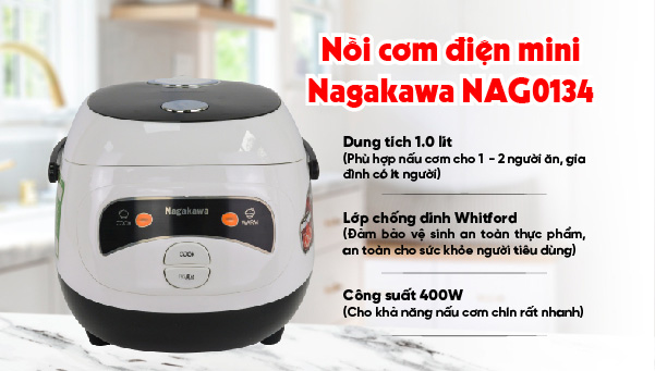 Đánh giá nồi cơm điện mini Nagakawa NAG0134