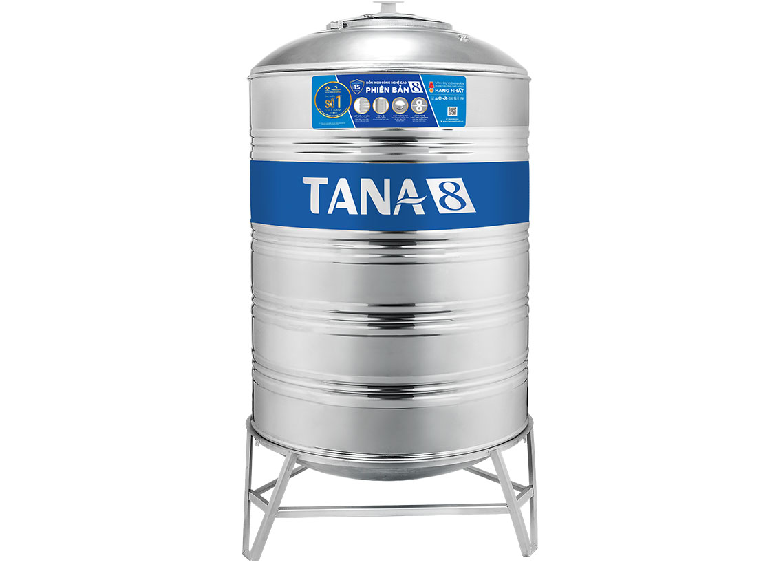 Bồn nước inox Tân Á 8 - 1.200L đứng (Ø980)