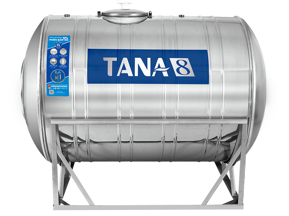 Bồn nước inox Tân Á 8 - 1.200L ngang (Ø980)