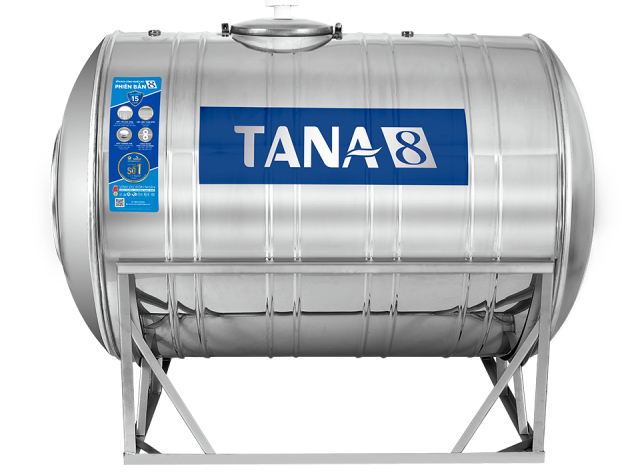 Bồn nước inox Tân Á 8 - 310 lít ngang (Ø740)