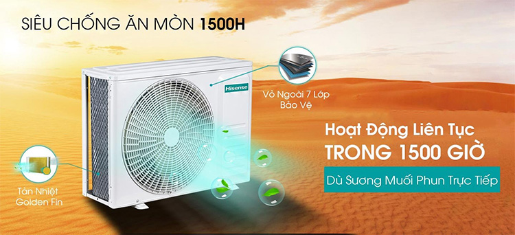 Dàn nóng điều hòa 1 chiều 18.000 BTU AS-18CR4RXADBO00 sở hữu lớp vỏ ngoài 7 lớp mang lại độ bền tối đa