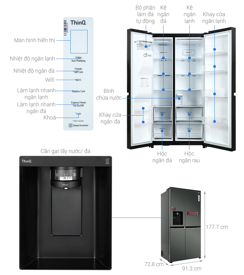 Cấu tạo tủ lạnh LG GR-D257MC