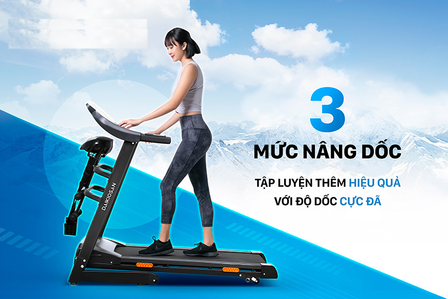 3 mức nâng thảm chạy khác nhau