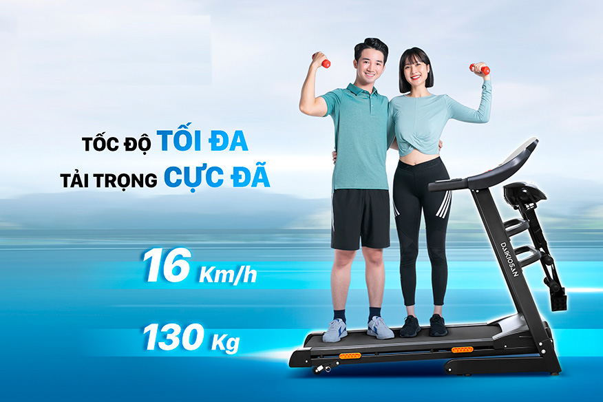 Tốc độ tập luyện tối đa đạt 16km/h