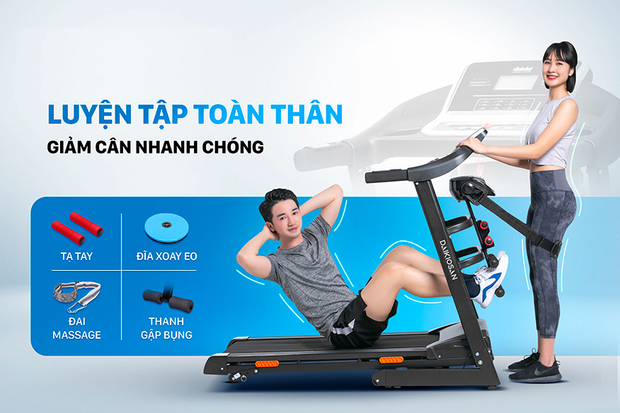 Đi kèm nhiều phụ kiện hỗ trợ tập luyện