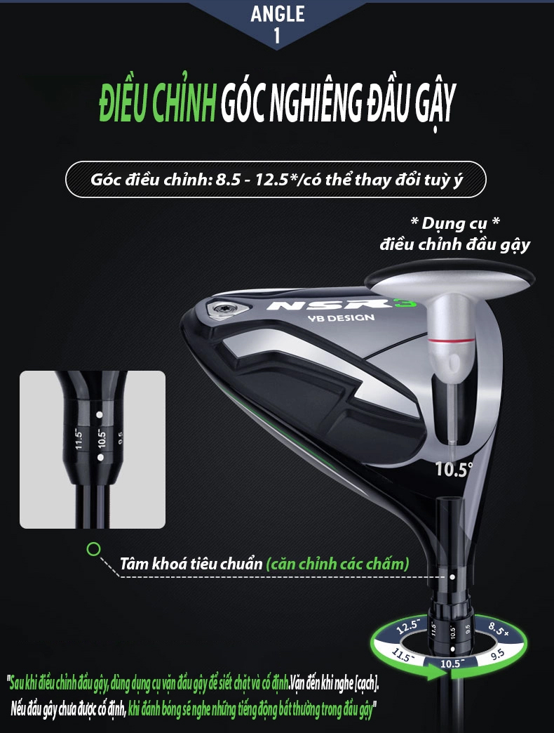 Gậy driver có thể điều chỉnh các góc LOFT