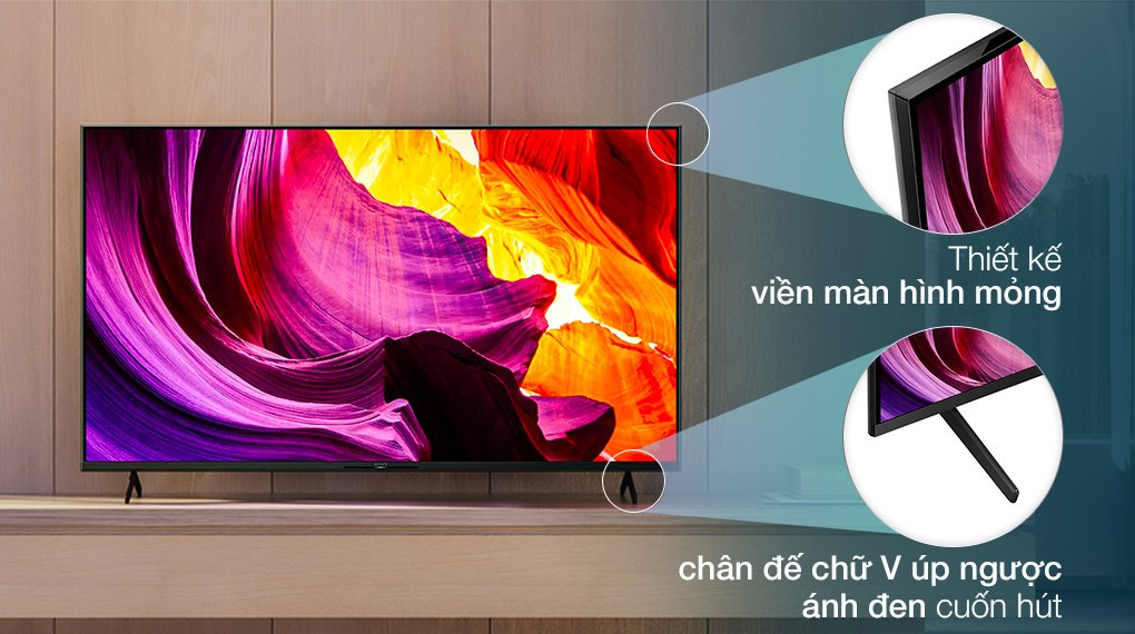 Google Tivi Sony 4K 50 inch KD-50X80K có thiết kế sang trọng, hiện đại