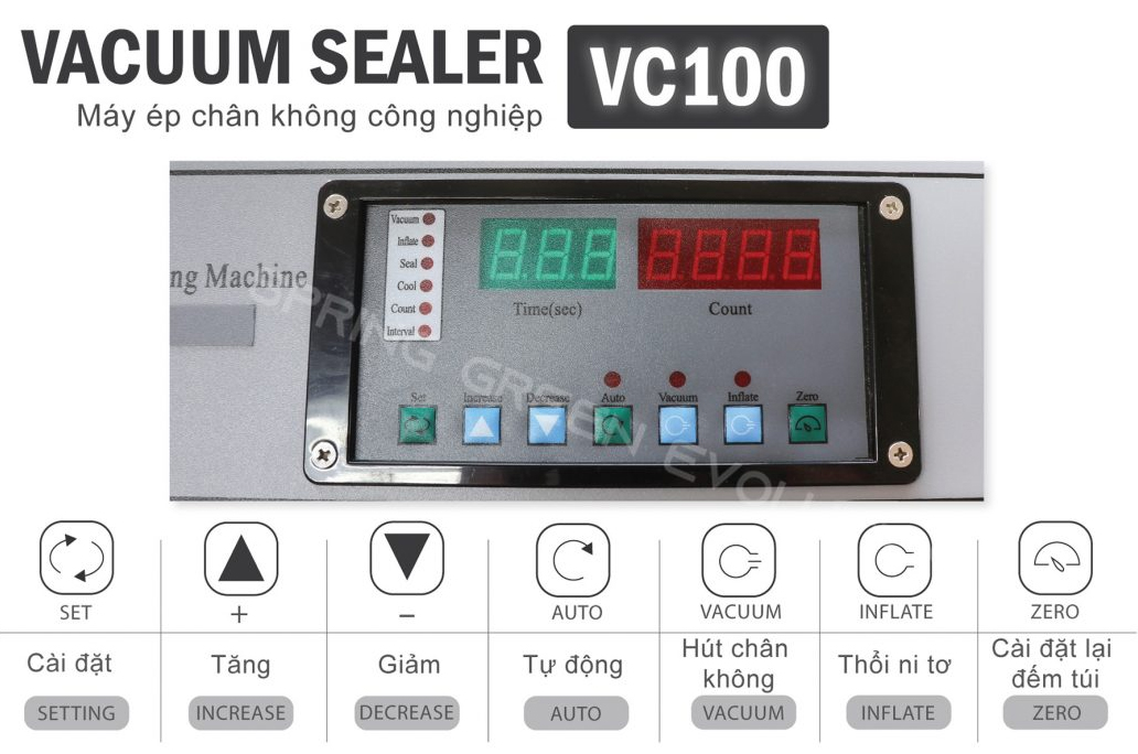 Bảng điều khiển máy hút chân không công nghiệp VC100-60