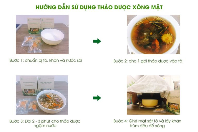 Các bước hướng dẫn xông mặt với thảo dược