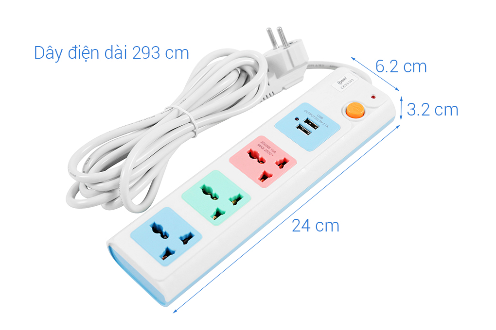 Ổ cắm điện có dây 3m
