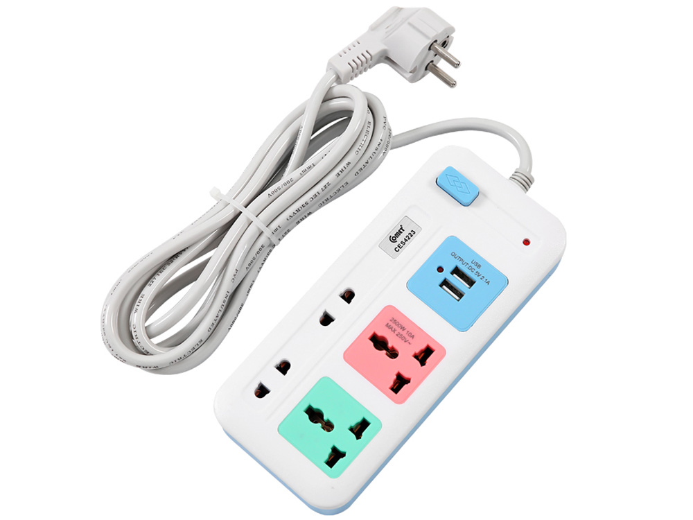 Ổ cắm điện 2 USB 4 lỗ 3m Comet CES4223