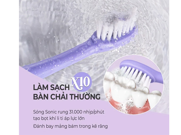 Thiết kế thông mình giúp làm sạch gấp 10 lần bàn chải thông thường