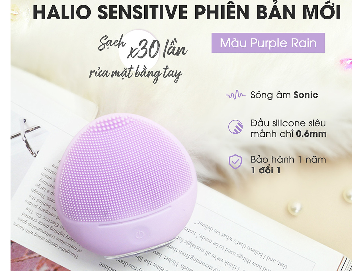 Máy rửa mặt và chăm sóc da nhạy cảm Halio Sensitive Light Purple