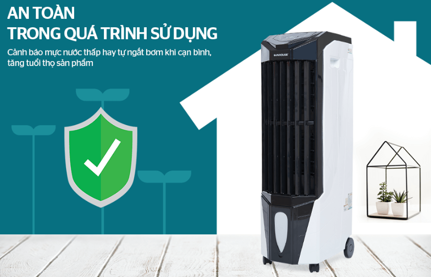 Máy làm mát không khí Sunhouse SHD7719 có tính năng cảnh báo cạn nước