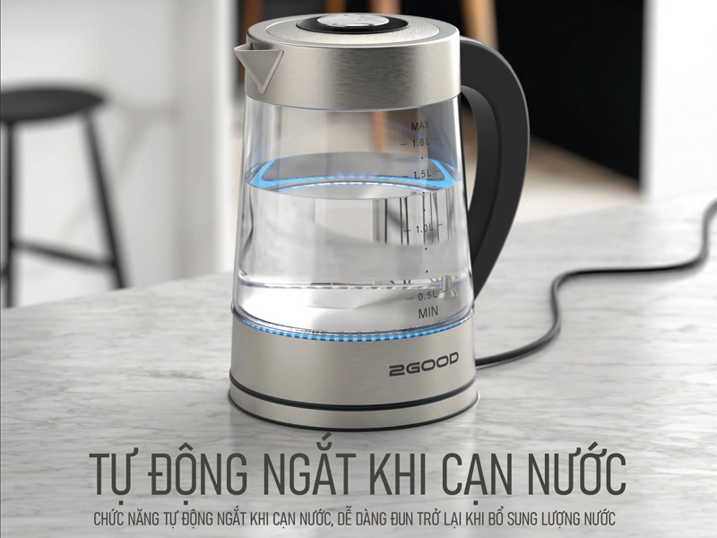 Tự động ngắt khi nước cạn hoặc đạt độ sôi mong muốn