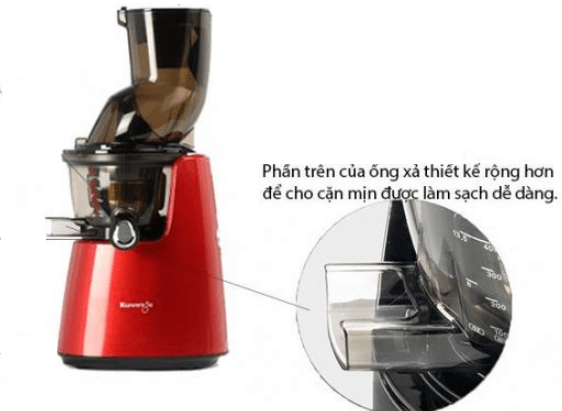 Máy ép chậm Kuvings E7000 có cải tiến về thiết kế miệng vòi