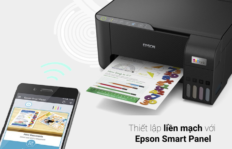 Tính năng Epson Smart Panel cho phép điều khiển thiết từ trên chính điện thoại thông minh