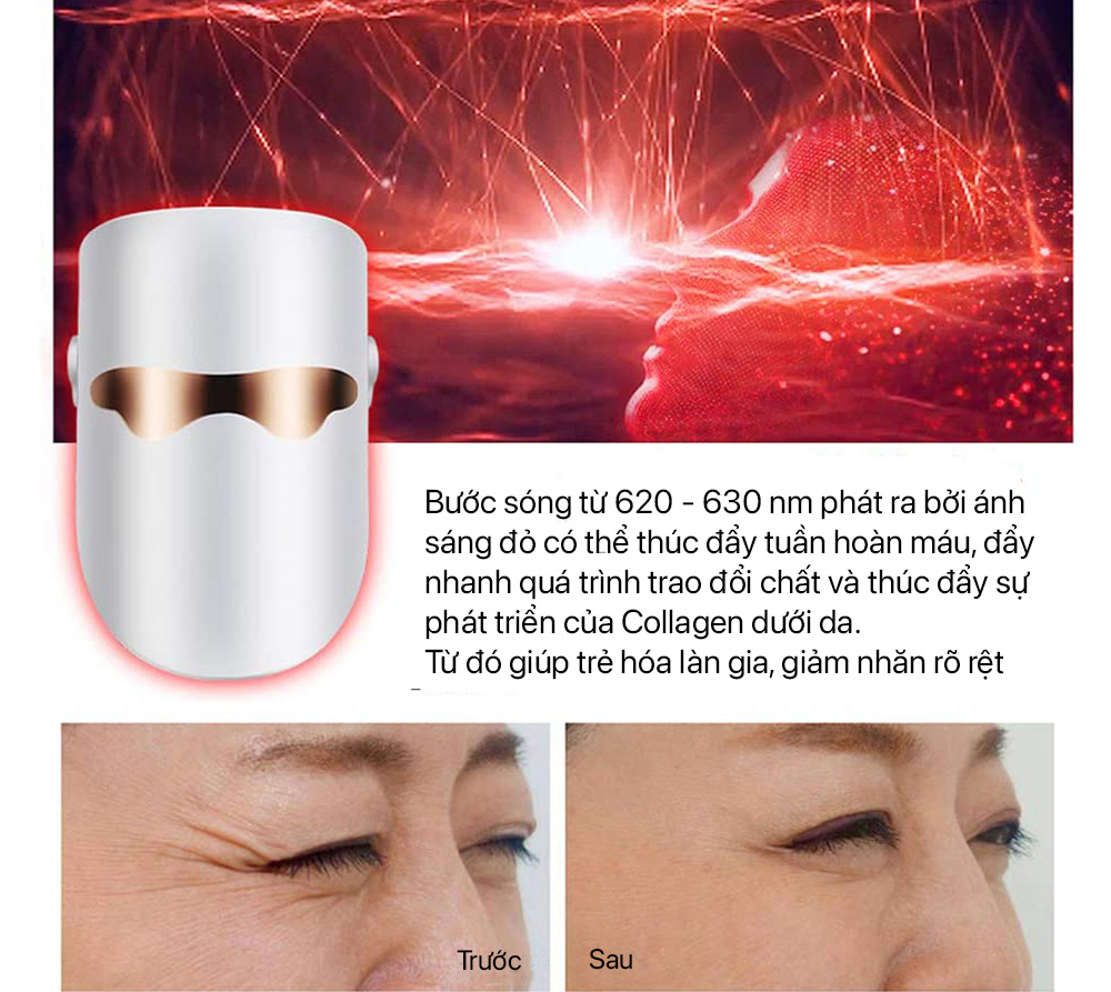 Ánh sáng đỏ giúp thúc đẩy tuần hoàn máu, đẩy nhanh quá trình trao đổi chất 