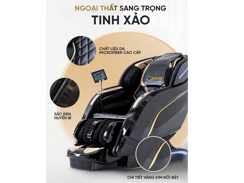 Thiết kế sang trọng, hiện đại của ghế massage toàn thân Osun V-969