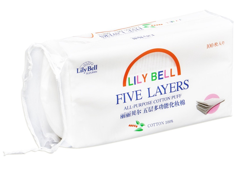Bông tẩy trang 5 lớp Suzuran Lily Bell Five Layer Cotton Pads (100 Miếng)