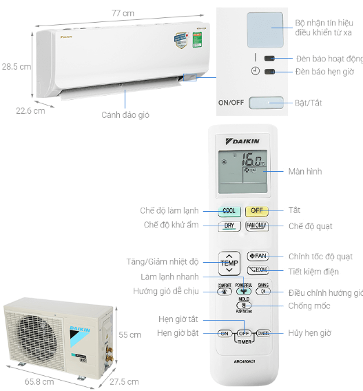 Cấu tạo điều hòa Daikin FTKA35VAVMV