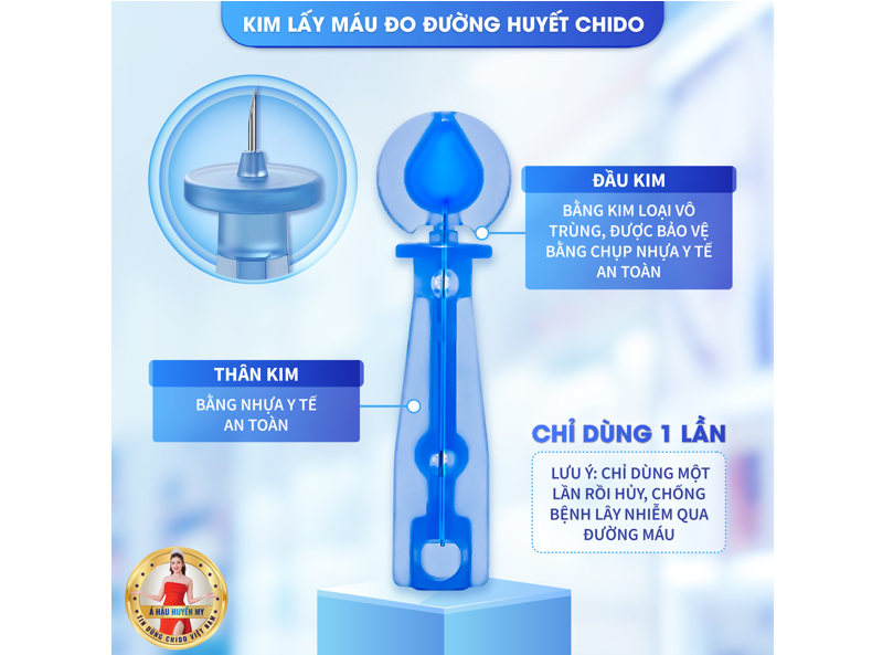 Kim lấy máu Chido chỉ dùng 1 lần