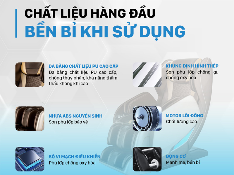 Ghế làm từ các chất liệu cao cấp