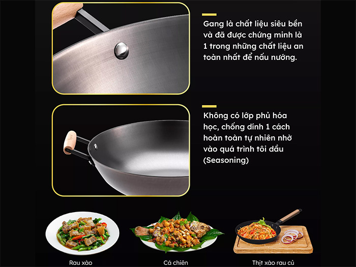 Chất liệu của chảo sâu lòng La Gourmet Nitrigan 32cm 347688