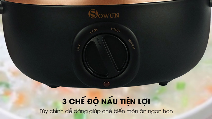 Nồi hiện có 3 chế độ nấu khác nhau