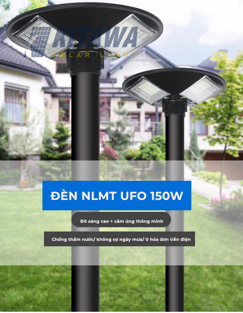 Đèn năng lượng mặt trời Kitawa hình đĩa bay UFO 150W - UF1150