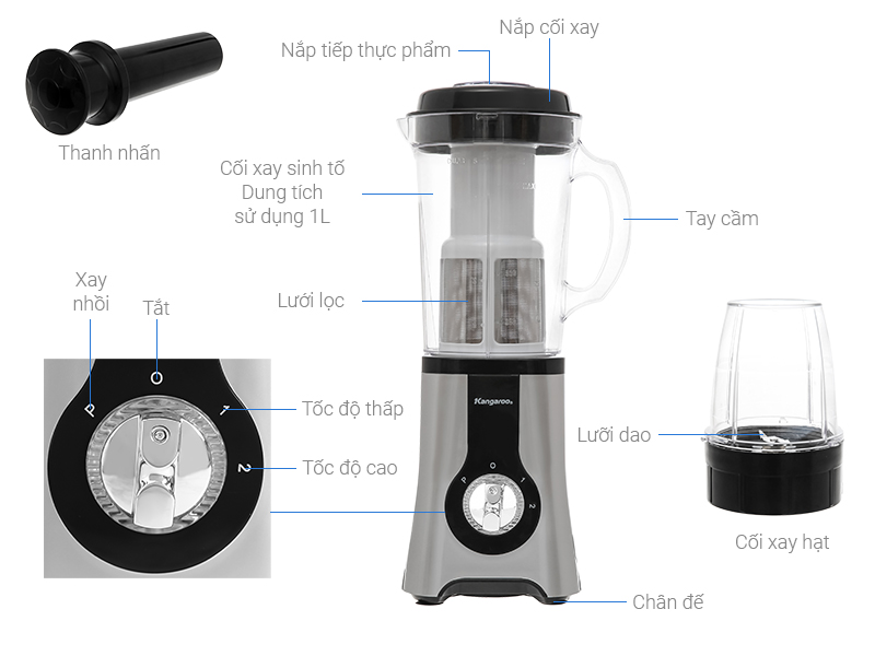Thông số máy xay sinh tố đa năng Kangaroo KG2B3