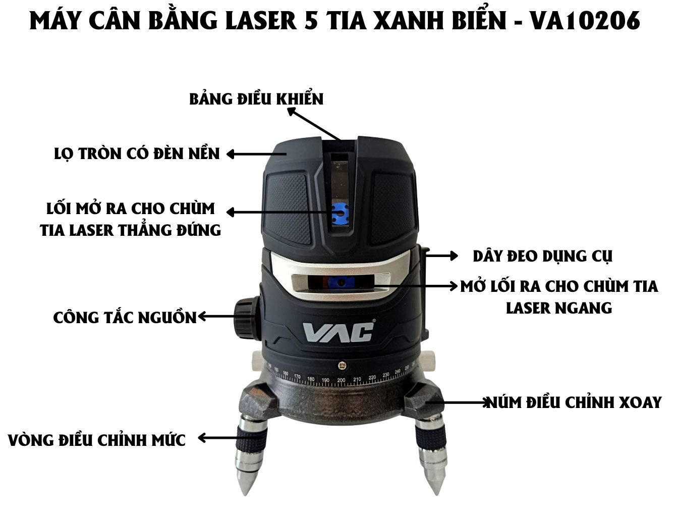 Cấu tạo máy cân mực laser VAC VA10206