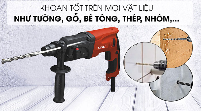 Máy khoan được trên nhiều loại vật liệu