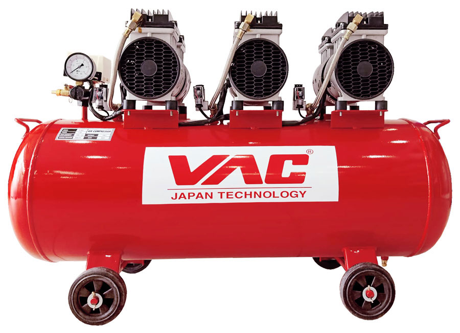 Máy nén khí không dầu 3 đầu bơm VAC VA11204 - 90 lít Máy nén khí không dầu 3 đầu bơm VAC VA11204 - 90 lít