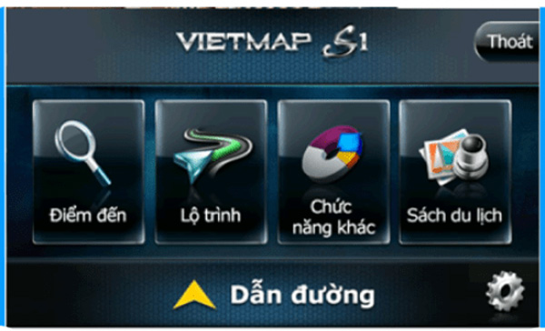 phần mềm dẫn đường thông minh Vietmap S1  có giao diện thông minh, thân thiện