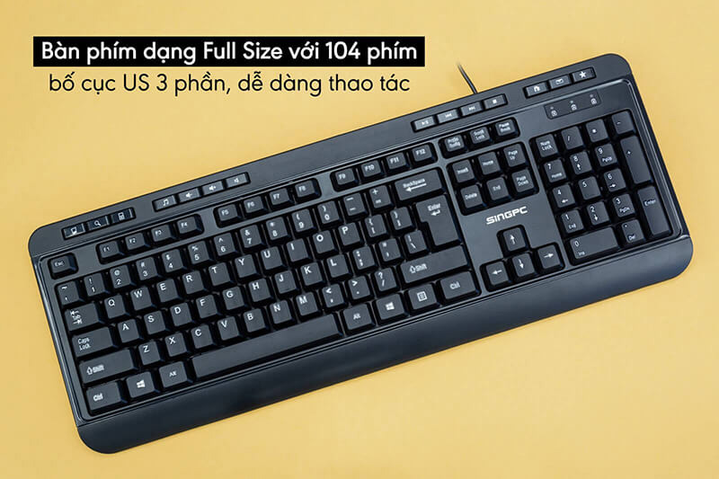 Tổng số lượng phím là 104 phím