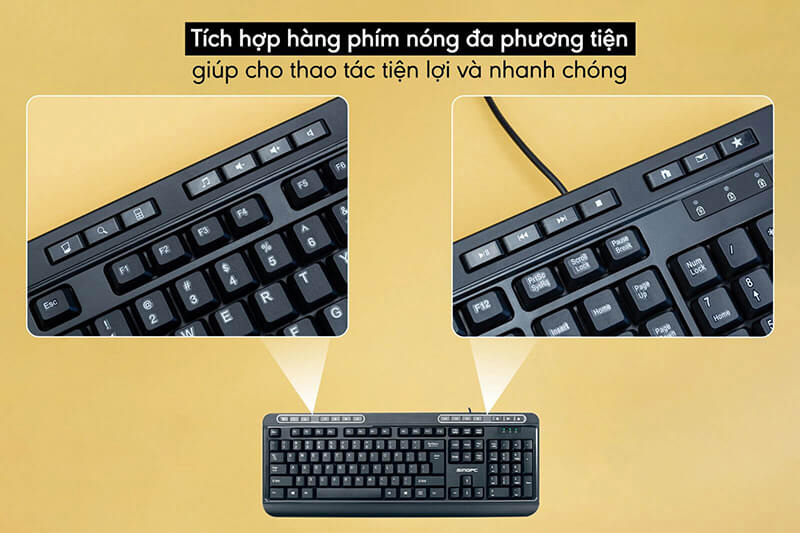 Tích hợp nhiều phím tắt 