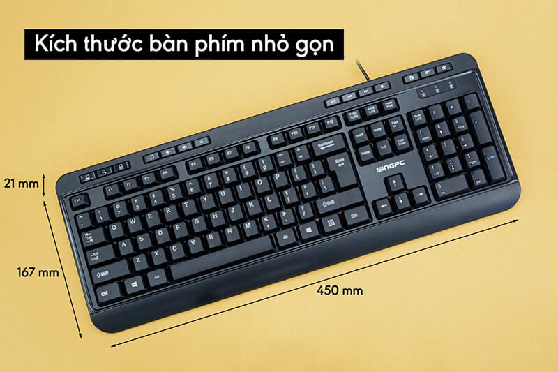 Thiết kế bàn phím nhỏ gọn, dễ thao tác