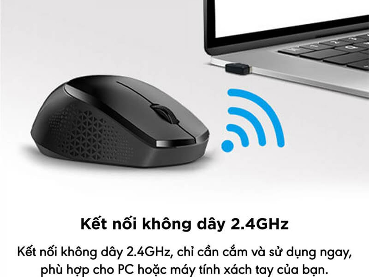 Chuột sở hữu kết nối không dây RF2.4 GHz 