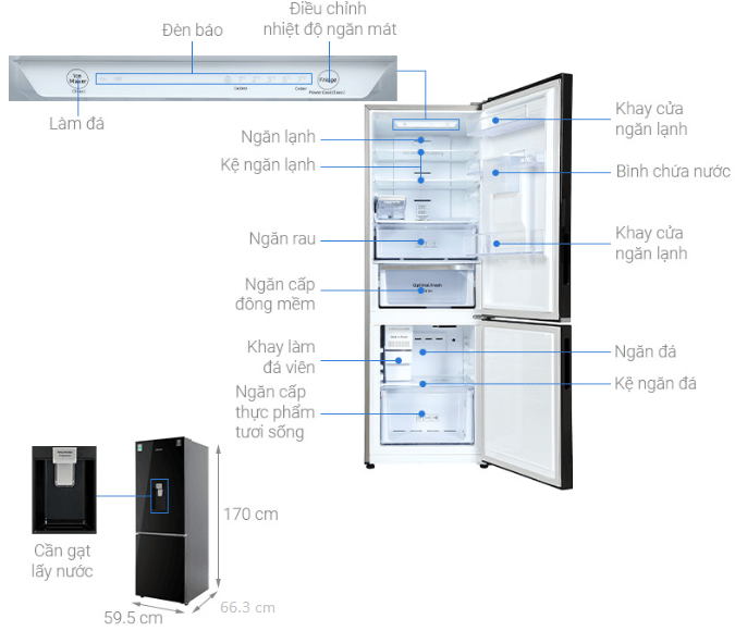 Cấu tạo của tủ lạnh Samsung RB30N4190BU 