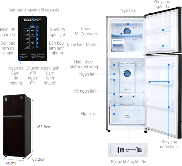 Cấu tạo của tủ lạnh Samsung RT29K5532BU