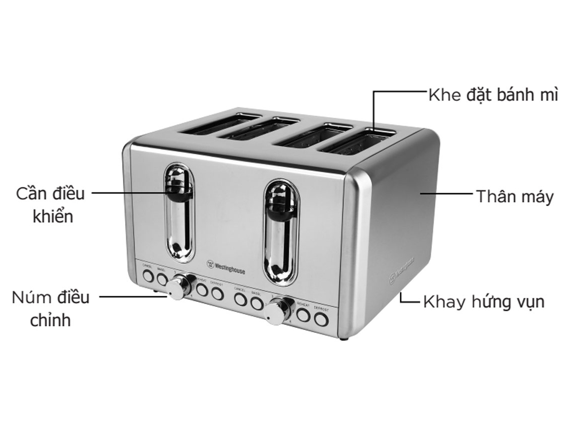 Máy nướng bánh mì 4 lát Westinghouse WKTT010