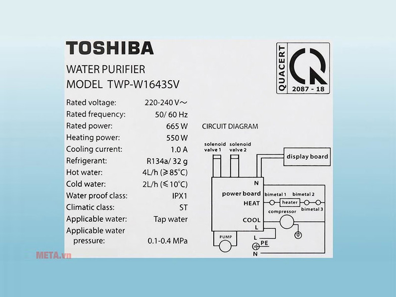 Máy lọc nước trực tiếp RO Toshiba TWP-W1643SV