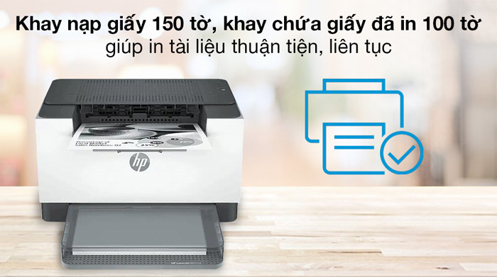 Máy in đen trắng LaserJet M211dw 9YF83A được trang bị khay nạp giấy và khay ra giấy lớn