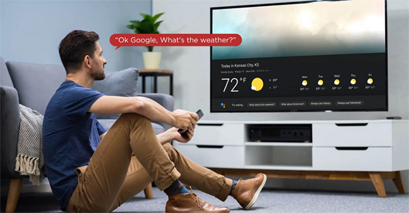 Google tivi TCL 4K 50 inch 50P735 có tính năng điều khiển bằng giọng nói