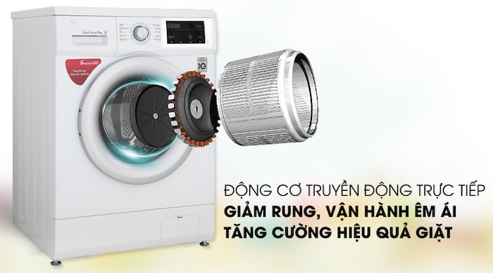 Máy giặt LG Inverter 9kg FM1209S6W sử dụng động cơ Inverter bền bỉ