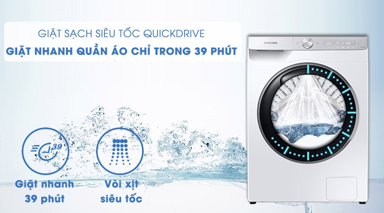 Máy giặt thông minh AI Samsung Inverter 9kg WW90TP54DSH/SV ứng dụng nhiều công nghệ giặt hiện đại