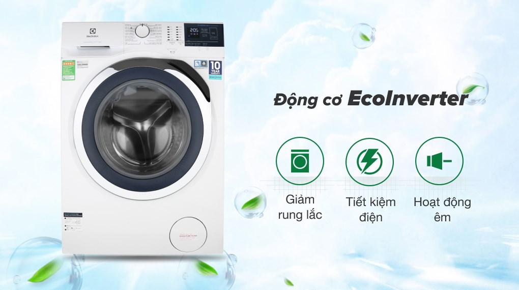 Máy giặt Electrolux EWF1024BDWA sử dụng động cơ Inverter tiết kiệm năng lượng hiệu quả
